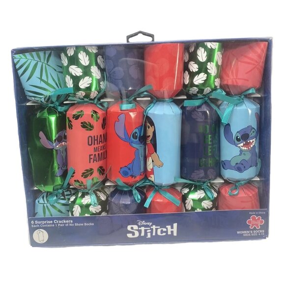 Disney Lilo & Stitch Women’s Socks Christmas Crackers Bundle Size 4-10 New NEW - Picture 1 of 9